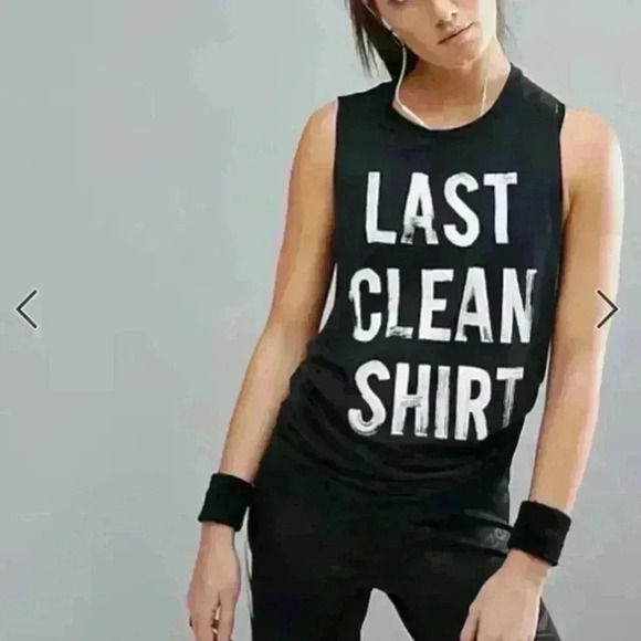 Reebok Shirt “Last Clean Shirt” muscle tank size L workout top Muscle Tank black - Picture 1 of 11